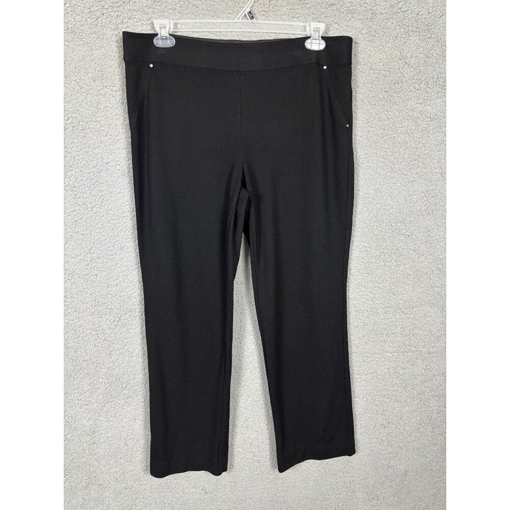 I.N.C. Women's Boot Cut Mid Rise Black Pull-On Pants Zip Pockets 16 NWOT's.